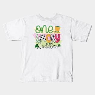 One lucky toddler, St. Patrick’S Day Shamrock Clover, st. patrick's day gift, Funny st Patricks gift, Cute st pattys gift, Irish Gift, Patrick Matching. Kids T-Shirt